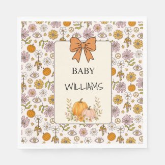 Personalized Baby Boho Pumpkin Party Napkin