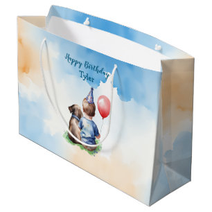 Personalized Baby Boy's Birthday  Large Gift Bag