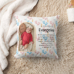 Personalized Baby Christian Prayer Keepsake Cushion