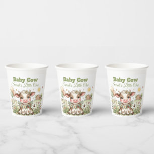 Personalized Baby Cow Baby Shower  Paper Cups