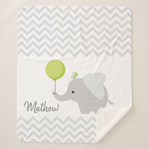 Personalized Baby Elephant Blanket