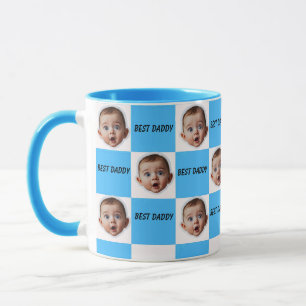  Personalized Baby Face Mug – Custom "Best Daddy" 