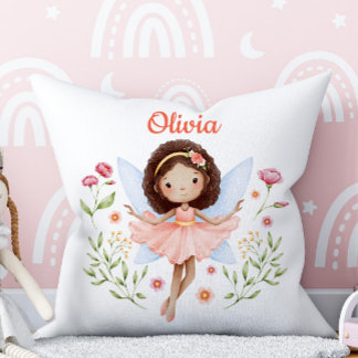 Personalized Baby Girl Pillow With A Fairy Print