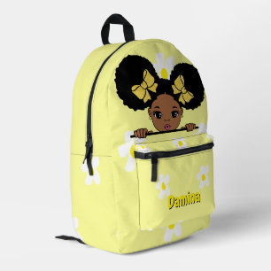 Personalized Baby Girl Yellow Printed Backpack