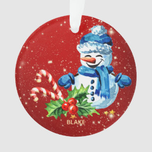Personalized Baby Keepsake Ornament - Snowman