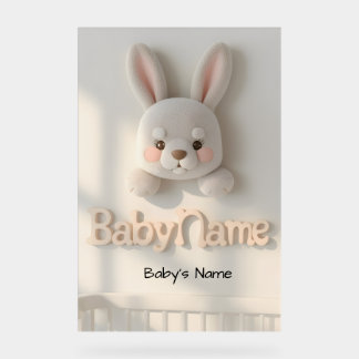 Personalized Baby Name Wall Art – Cute Animal Nurs Acrylic Sign