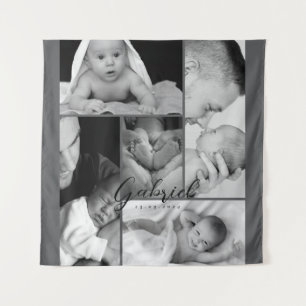 Personalized Baby Photo Blanket Collage Tapestry