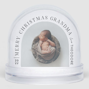 Personalized Baby Photo Christmas grandma Snowglobe