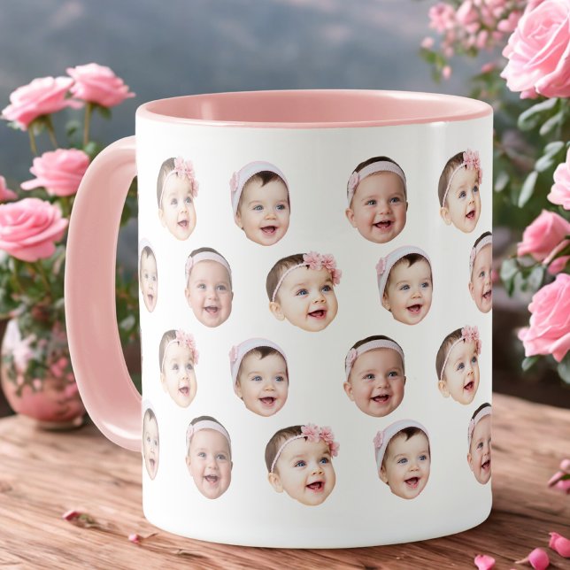 Personalized Baby Photo Mug with 3 Face Images (Creator Uploaded)