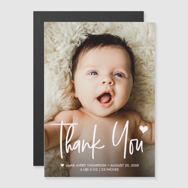 Personalized Baby Photo Thank You newborn  (Front/Back)