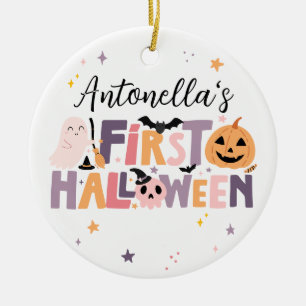 Personalized Baby’s First Halloween  Ceramic Tree Decoration