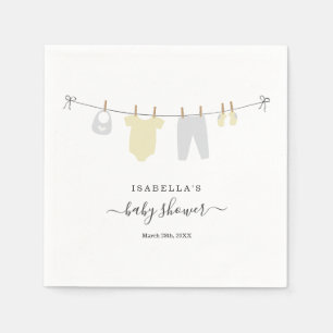 Personalized Baby Shower Gender Neutral Yellow Napkin