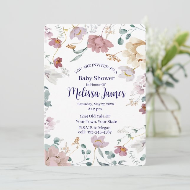 Personalized Baby Shower Invitation (Standing Front)