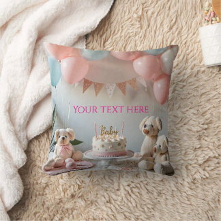 Personalized Baby Shower Pillow - Sweet Teddy Bear