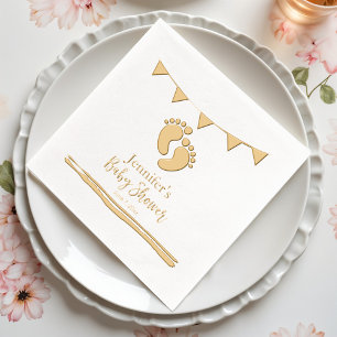 Personalized Baby Shower with Footprints Foil Napkins