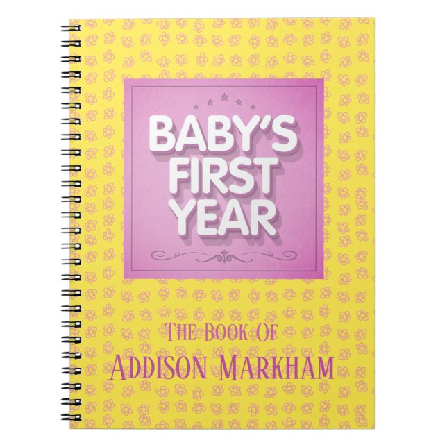 Personalized Baby's First Year Notebook (Front)