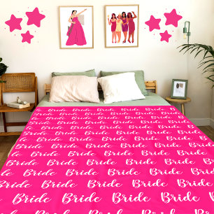 Personalized Bachelorette Bride Pattern Fleece Blanket