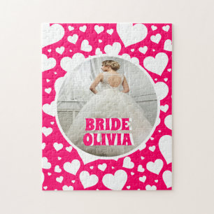 Personalized Bachelorette Bride Photo Jigsaw Puzzle