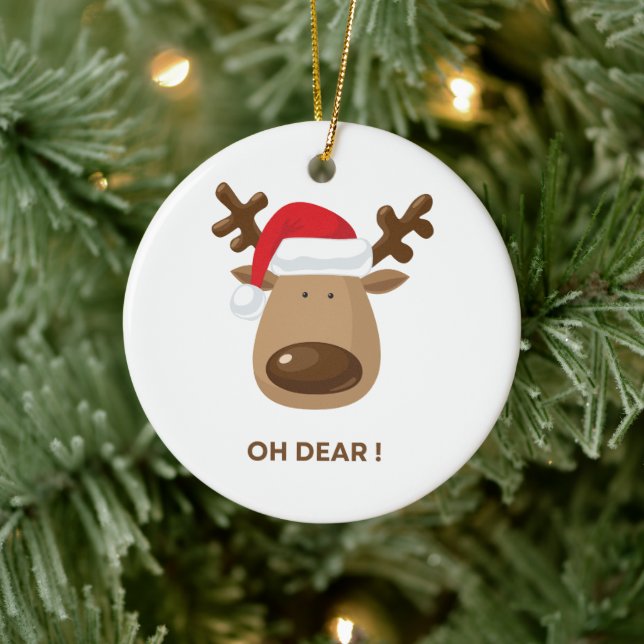 Personalized back note Oh Dear Reindeer Coworkers Ceramic Tree Decoration (Tree)