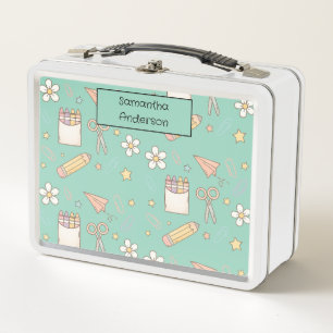 Personalized Back to School for Kids - Metal Lunch Box