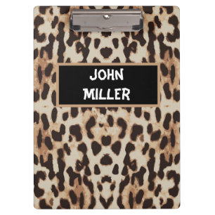 Personalized Back to school leopard skin Clipboard