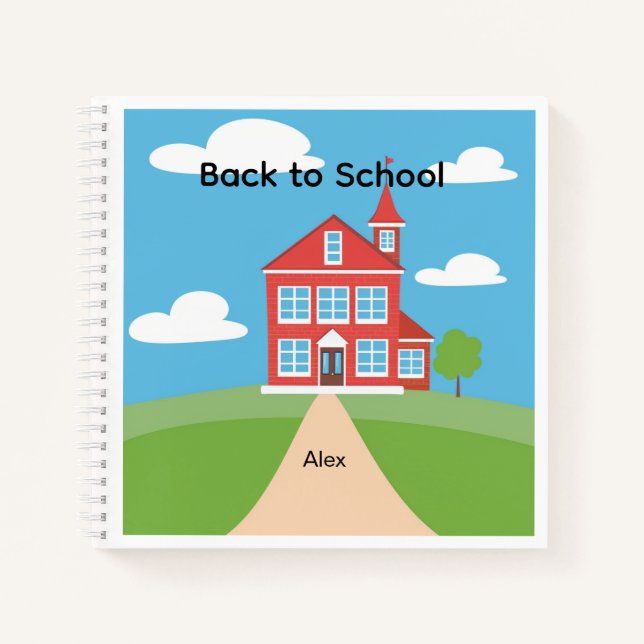 Personalized Back to School Notebook with Building (Front)