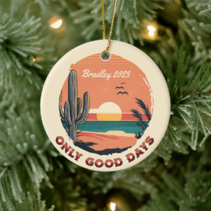 Personalized Baja Beach Christmas Holiday Ceramic Tree Decoration