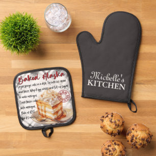 Personalized Baked Alaska Baking Recipe Oven Mitt & Pot Holder Set