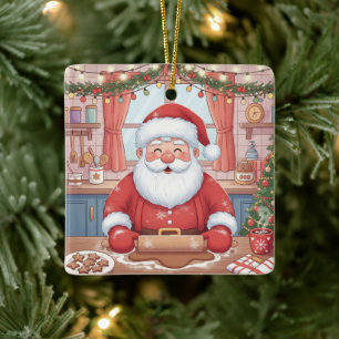 Personalized "Baking Spirits Bright" Christmas Ceramic Ornament