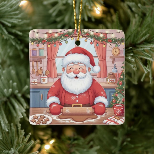 Personalized "Baking Spirits Bright" Christmas Ceramic Ornament (Tree)