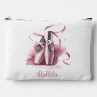Personalized Ballerina Ballet Shoes Makeup Bag