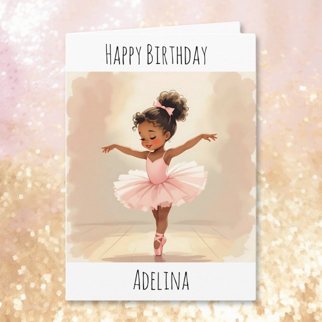 Personalized Ballerina Birthday + Coloring Page Card (Creator Uploaded)