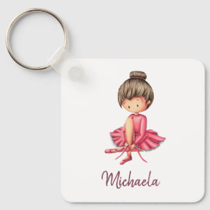 Personalized ballerina keychain. Ballerina gift Key Ring