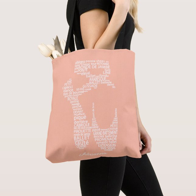 Personalized Ballet Shoe Typography  Tote Bag (Creator Uploaded)