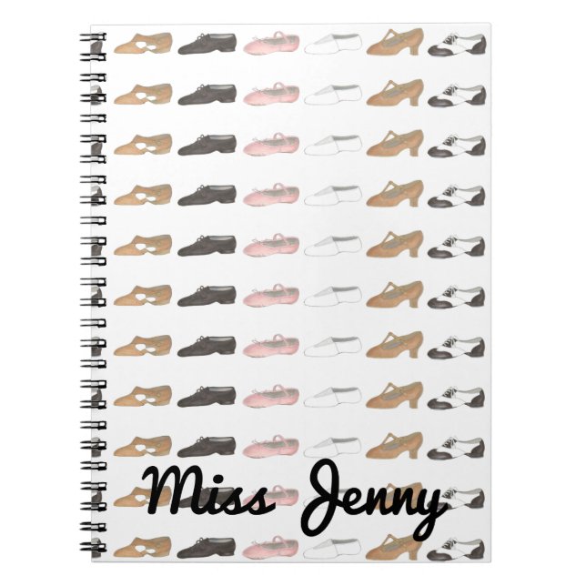 Personalized Ballet Tap Jazz Dance Shoes Teacher Notebook (Front)