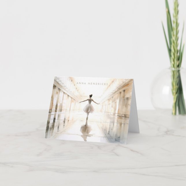 Personalized Ballet Thank You Note Card Stationery (Front)