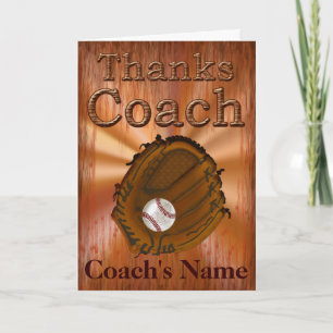 PERSONALIZED Baseball Coach Thank You Card