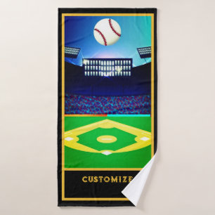 Personalized Baseball Fan Bath Towel Set