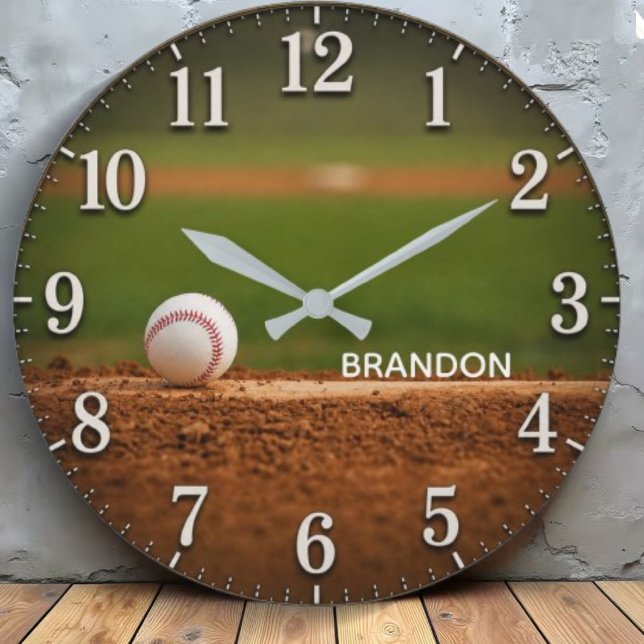 Personalized Baseball Field Custom Name Large Clock (Creator Uploaded)