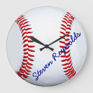 Personalized Baseball Large Wall Clock