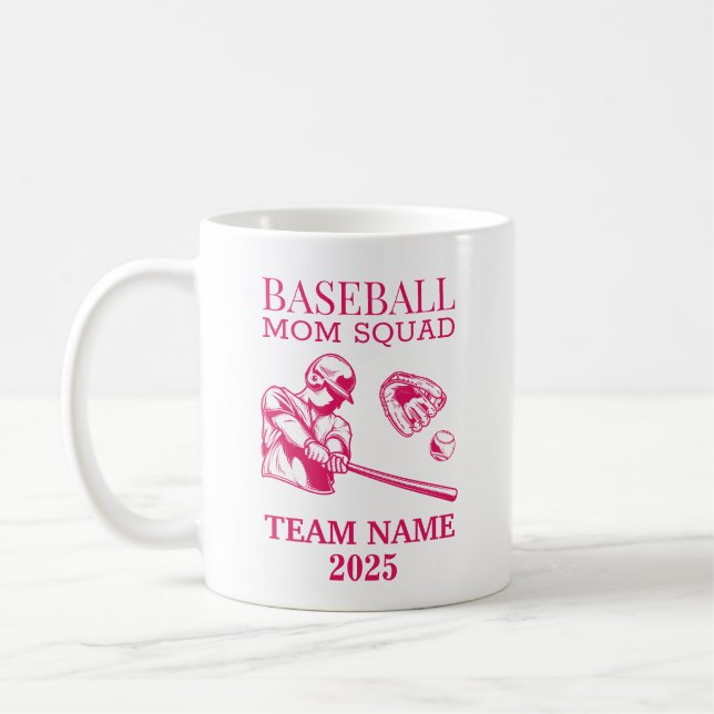 Personalized baseball mom  coffee mug (Left)