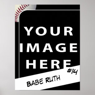 Personalized Baseball Photo Card Poster