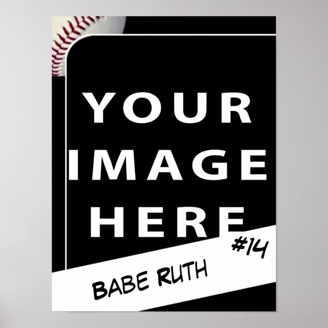 Personalized Baseball Photo Card Poster (Front)