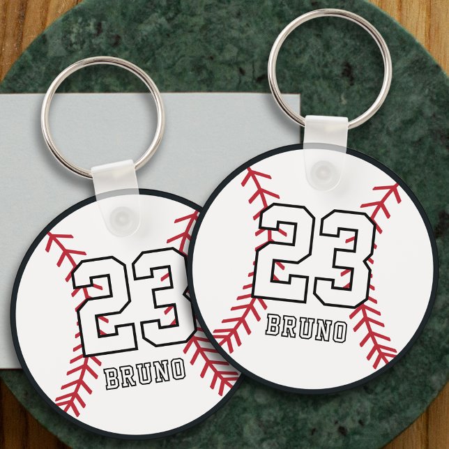 Personalized Baseball Player Name & Number Key Ring (Creator Uploaded)