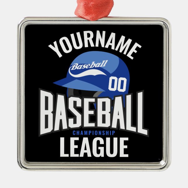 Personalized Baseball Player NAME Team Champ Club  Metal Tree Decoration (Front)