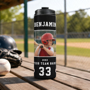Personalized Baseball Player Photo Sports Thermal Tumbler