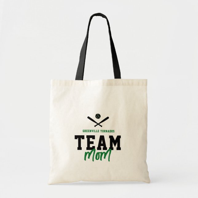 Personalized Baseball Team Mom Mothers Day Gift Tote Bag (Front)