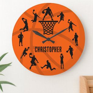 Personalized Basketball Action Large Clock
