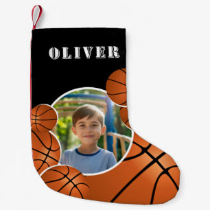 Personalized Basketball Ball Football Boy Photo  Small Christmas Stocking