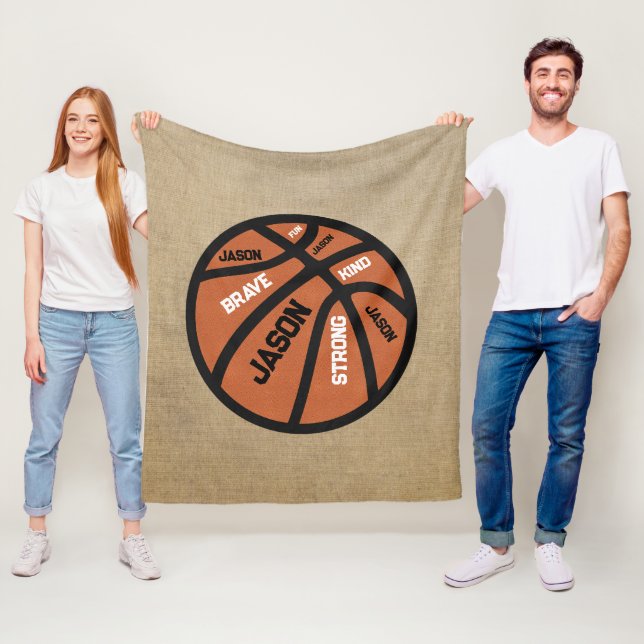 Personalized Basketball Blanket Add Your Name (In Situ)